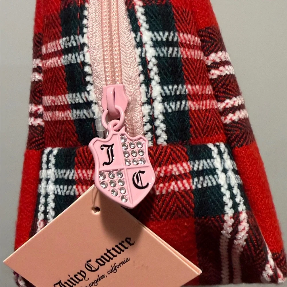 Juicy Couture Red and Black Plaid Pouch